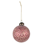 Kerstbal Set van 4 Ø 8 cm Rood Glas Kerstdecoratie