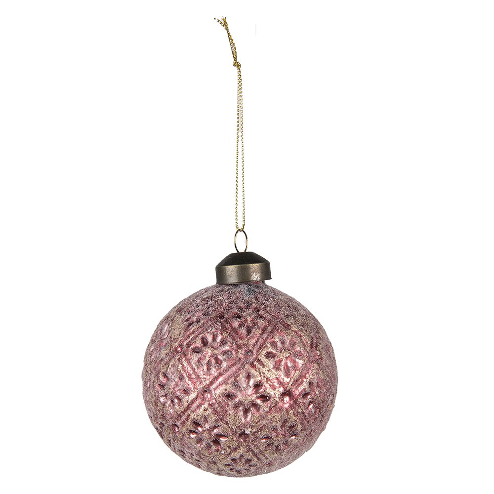 Kerstbal Set van 4 Ø 8 cm Rood Glas Kerstdecoratie