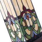 Tiffany Tafellamp 17x17x44 cm Beige Blauw Glas Tiffany Bureaulamp