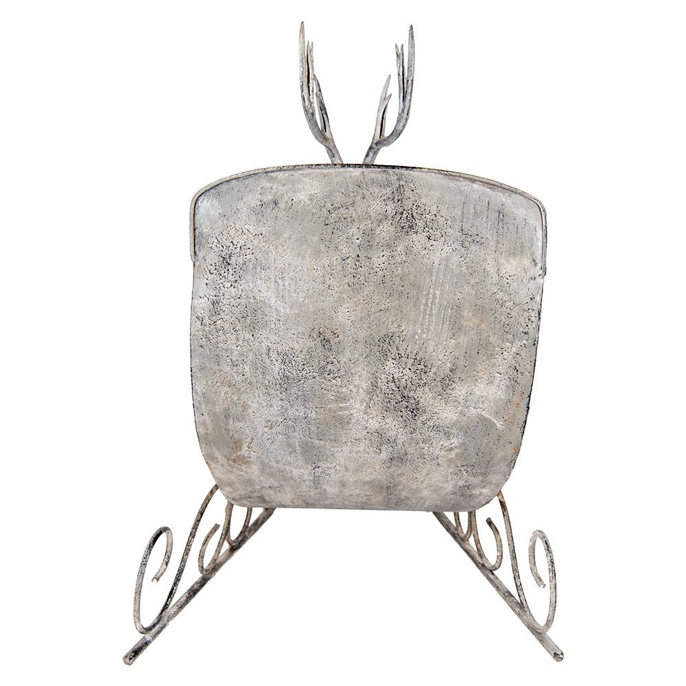 Decoratie Beeld Slee 44x34x47 cm Grijs Metaal Hert