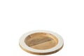 J-Line decoratie Plateau - hout - wit/naturel - S