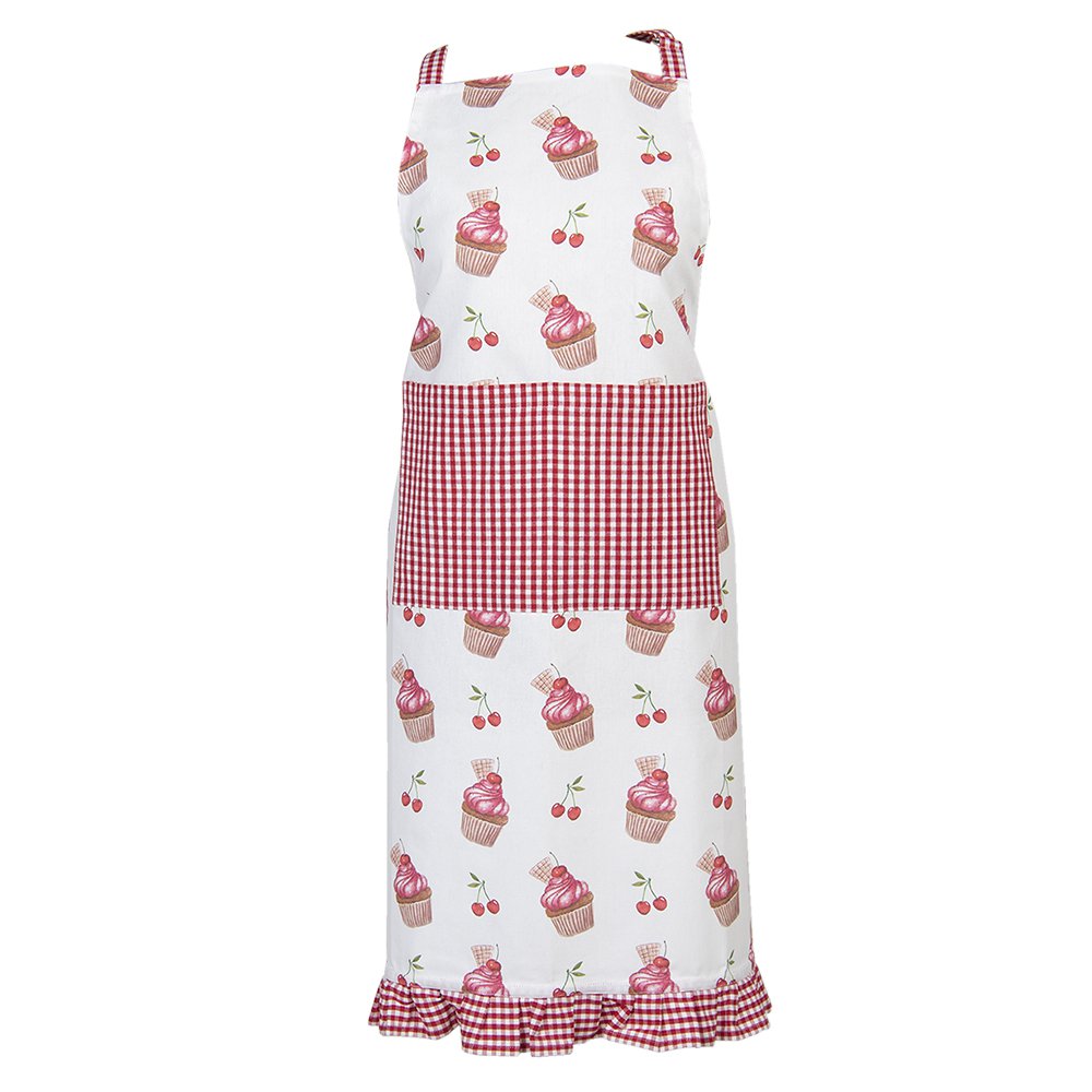 Keukenschort 70x85 cm Rood Roze Katoen Cupcakes BBQ Schort