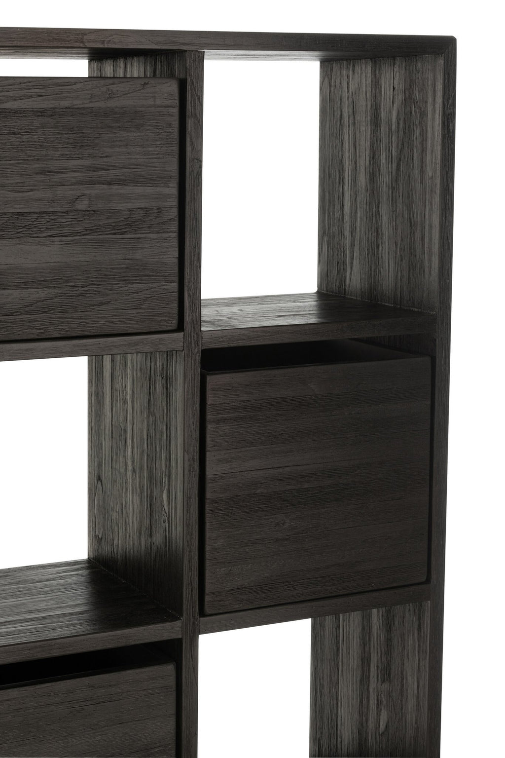 J-Line kast Met Lades - gerecycleerd hout - zwart