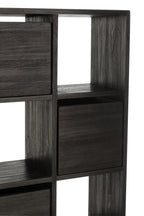 J-Line kast Met Lades - gerecycleerd hout - zwart