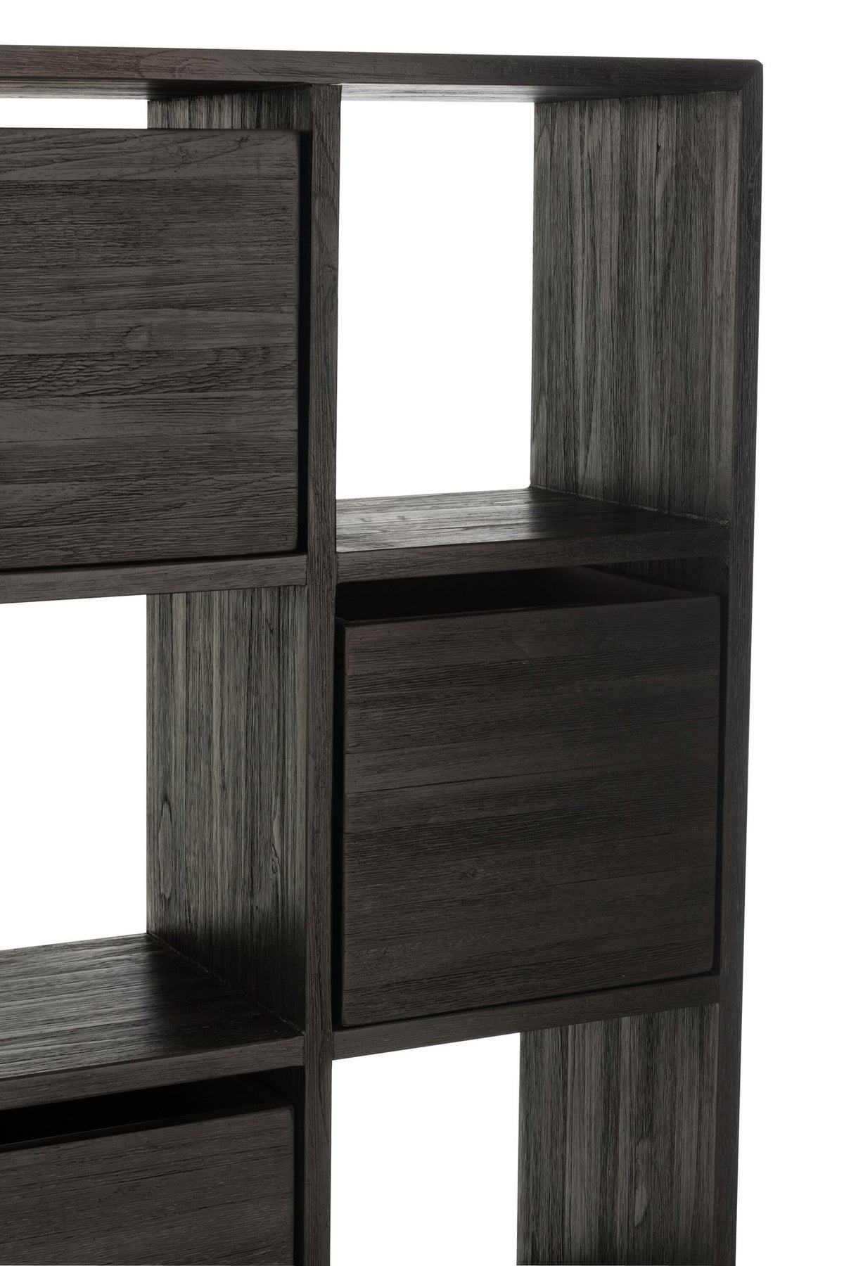 J-Line kast Met Lades - gerecycleerd hout - zwart