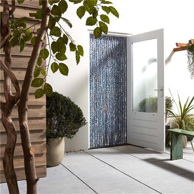 Chenille Caravan vliegengordijn blauw/grijsmulti 56x180cm