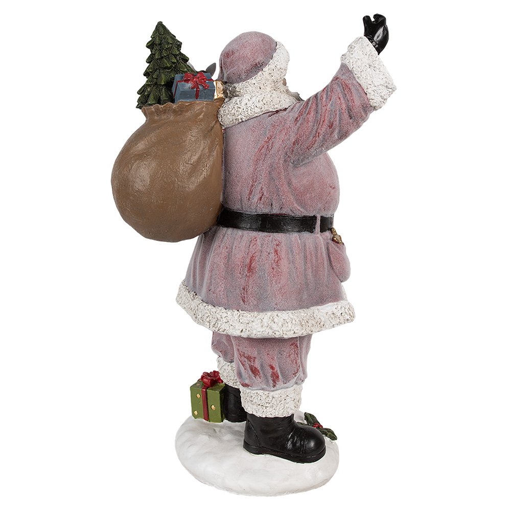 Kerstdecoratie Beeld Kerstman 43 cm Roze Kunststof