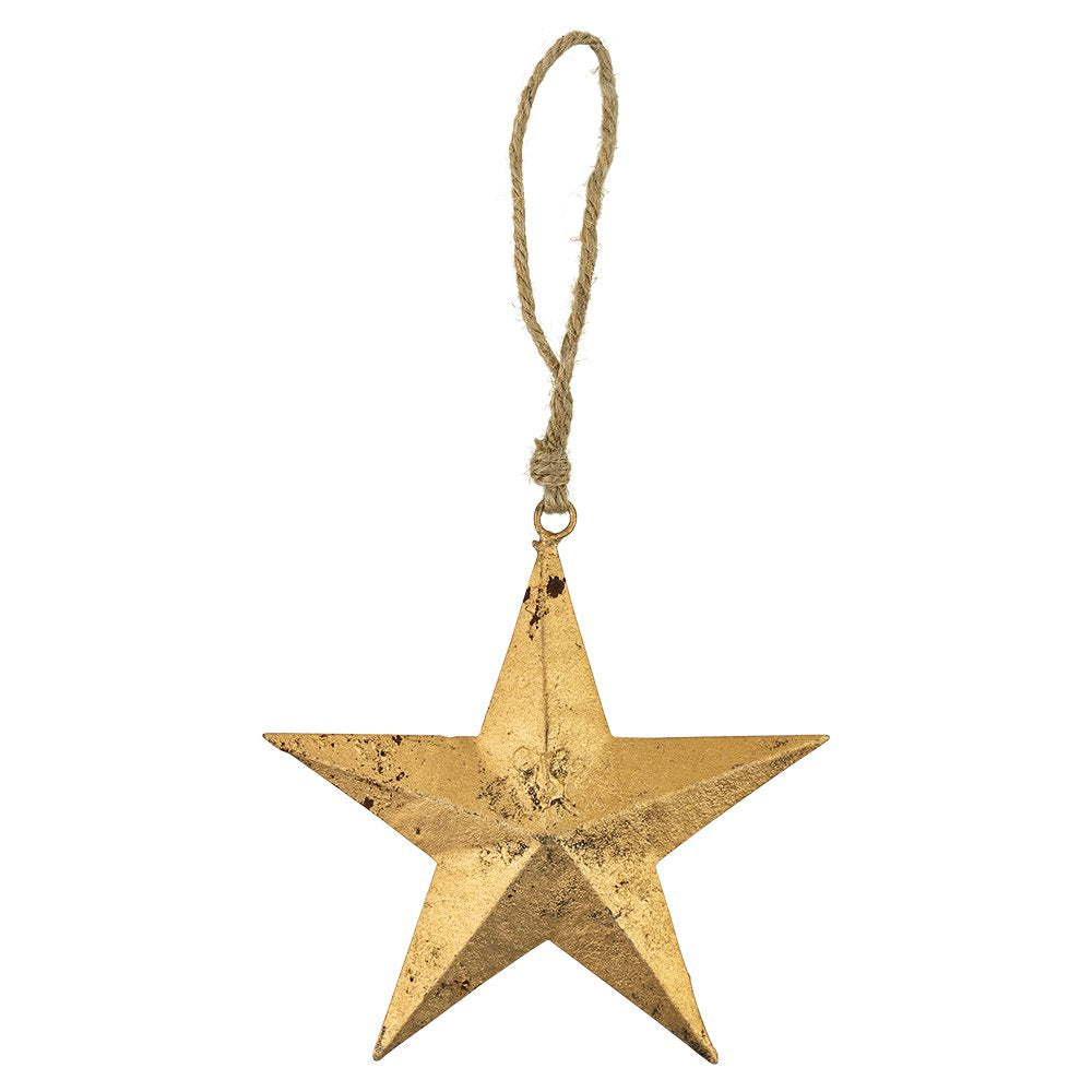 Ster hanger goud touw 15cm*