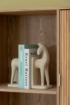 J-Line boekensteun Paard Modern - polyresin - beige - set van 2