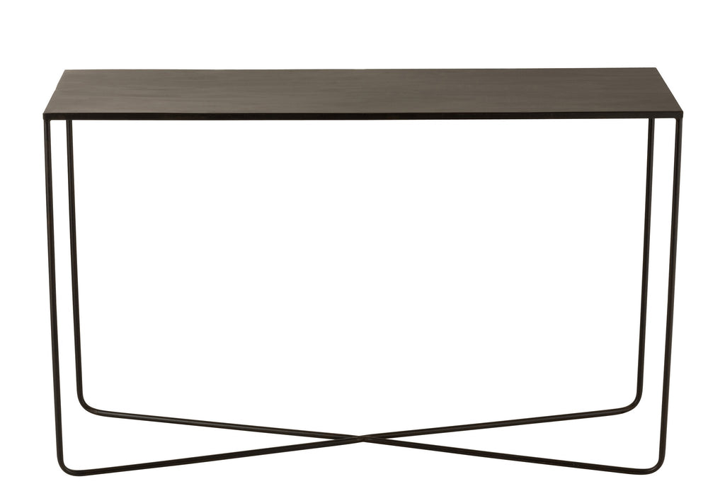J-Line Console Rechthoek Kruis Frame Metaal Zwart