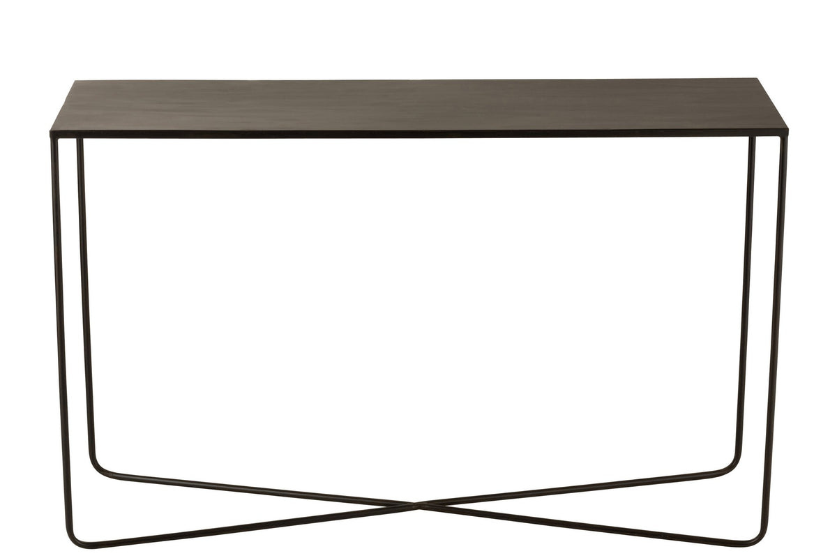 J-Line Console Rechthoek Kruis Frame Metaal Zwart