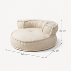 Witte vloerfauteuil met rugleuning - 80 cm