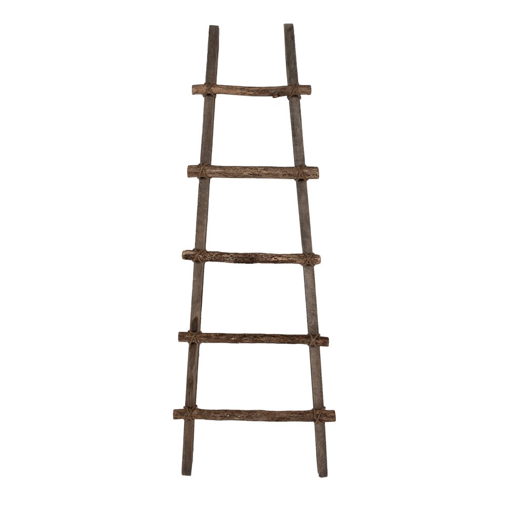 Handdoekhouder 140 cm Bruin Hout Decoratie Ladder