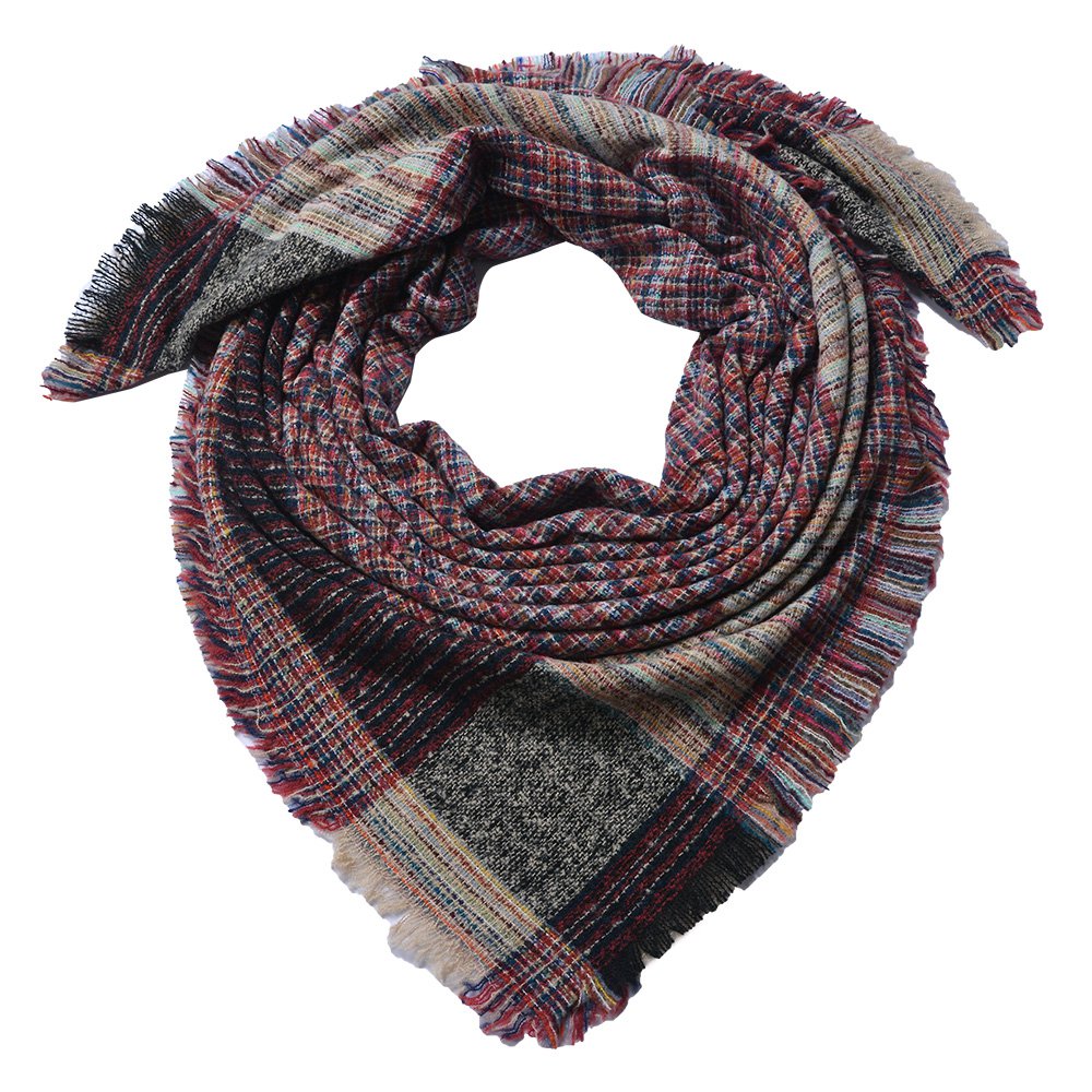 Wintersjaal Dames 130x130 cm Rood Polyester Sjaal