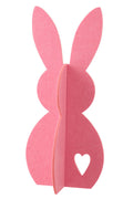 J-Line decoratie Konijn - vilt - roze - L