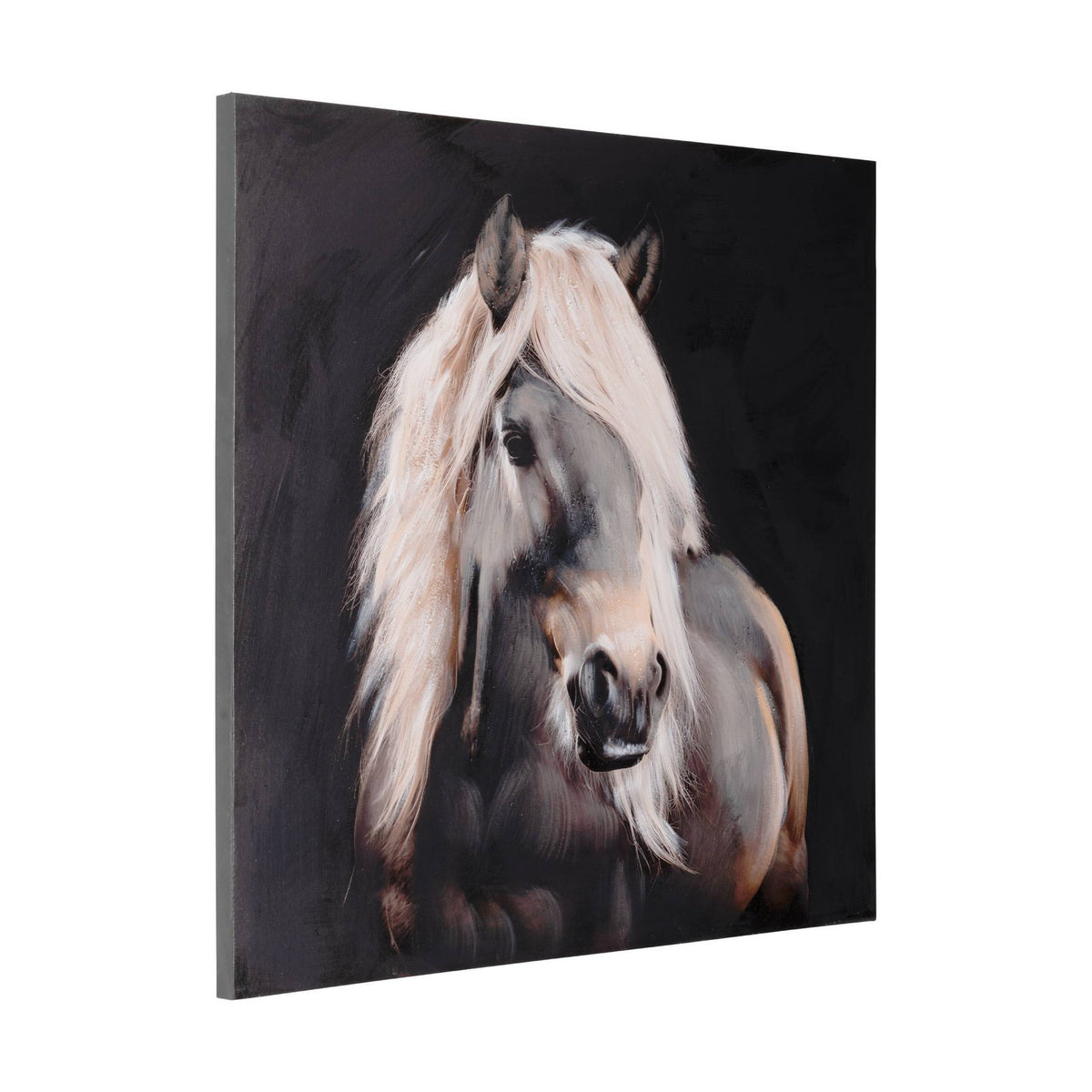 Schilderij Longoza Zwart 78x78 cm