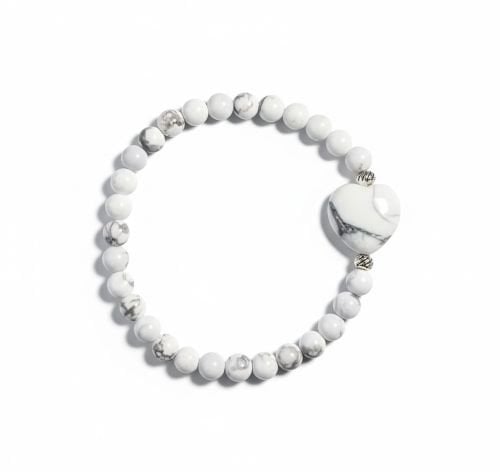 Dames armband Amerikaans Howliet 6 mm met hart