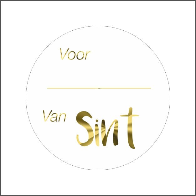 Wensetiket - van sint - goud metallic - rol van250st