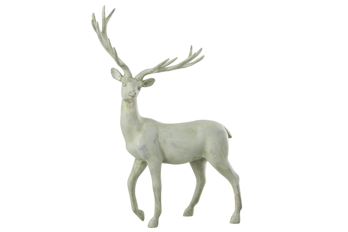 J-Line decoratie Hert Wandelend - polyresin - grijsblauw