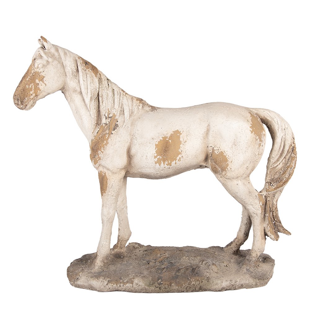 Decoratie Beeld Paard 73x23x64 cm Beige Keramisch materiaal