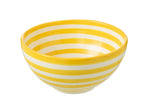 J-Line kom Granada Stripes High - keramiek - wit/geel - large