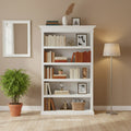 Boekenkast wit - 125bx48dx196h- mahoniehout