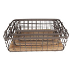 Opbergmand Set van 3 38x28x11 cm Grijs Bruin IJzer Mand