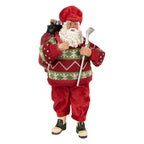 Kerstdecoratie Beld Kerstman 13x10x28 cm Rood Textiel