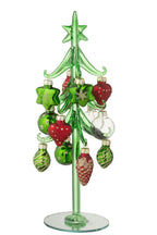 J-Line decoratie Kerstboom + Ballen - glas - donkergroen/kerstrood