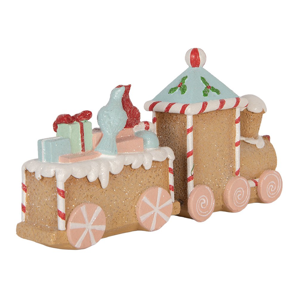Kerstdecoratie Beeld Trein 23x5x12 cm Bruin Kunststof