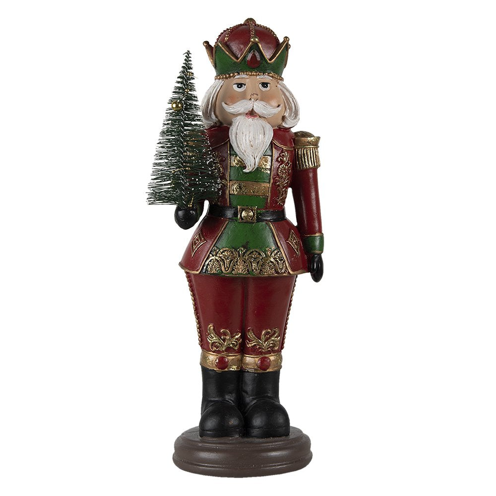 Beeld Notenkraker 13x10x32 cm Rood Kunststof Kerstdecoratie