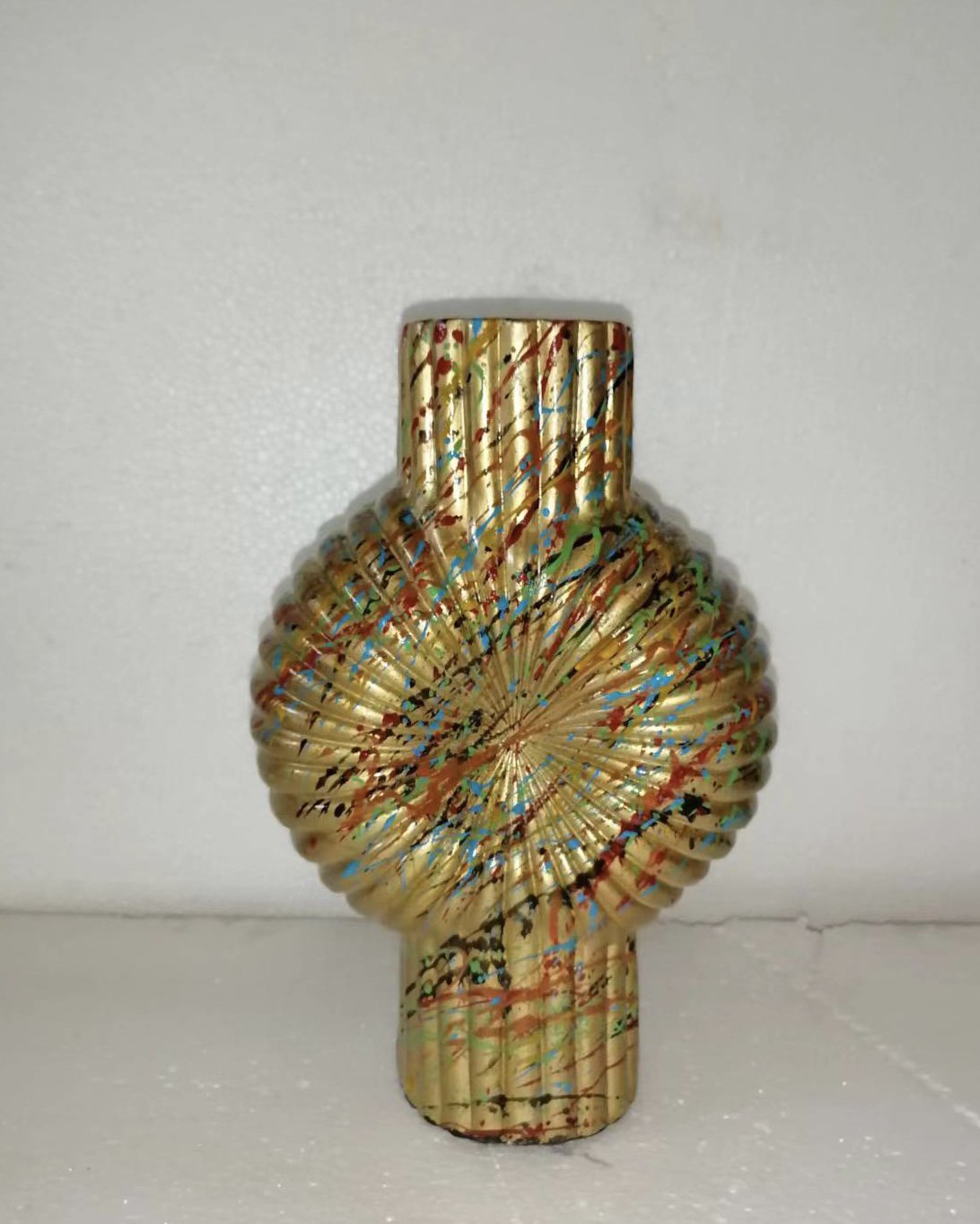 Polyresin vaas goud splash