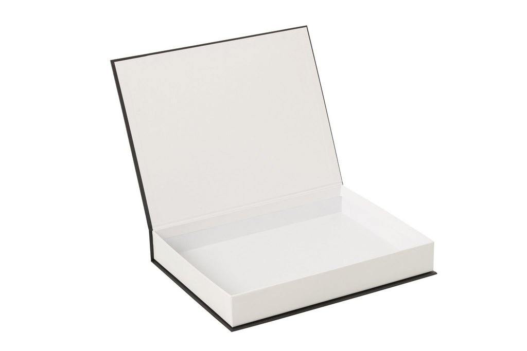 J-Line boekdoos - papier - wit/zwart - set van 4