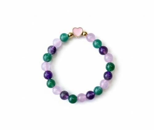 Kinder armband (15 cm) 6 mm met hartje