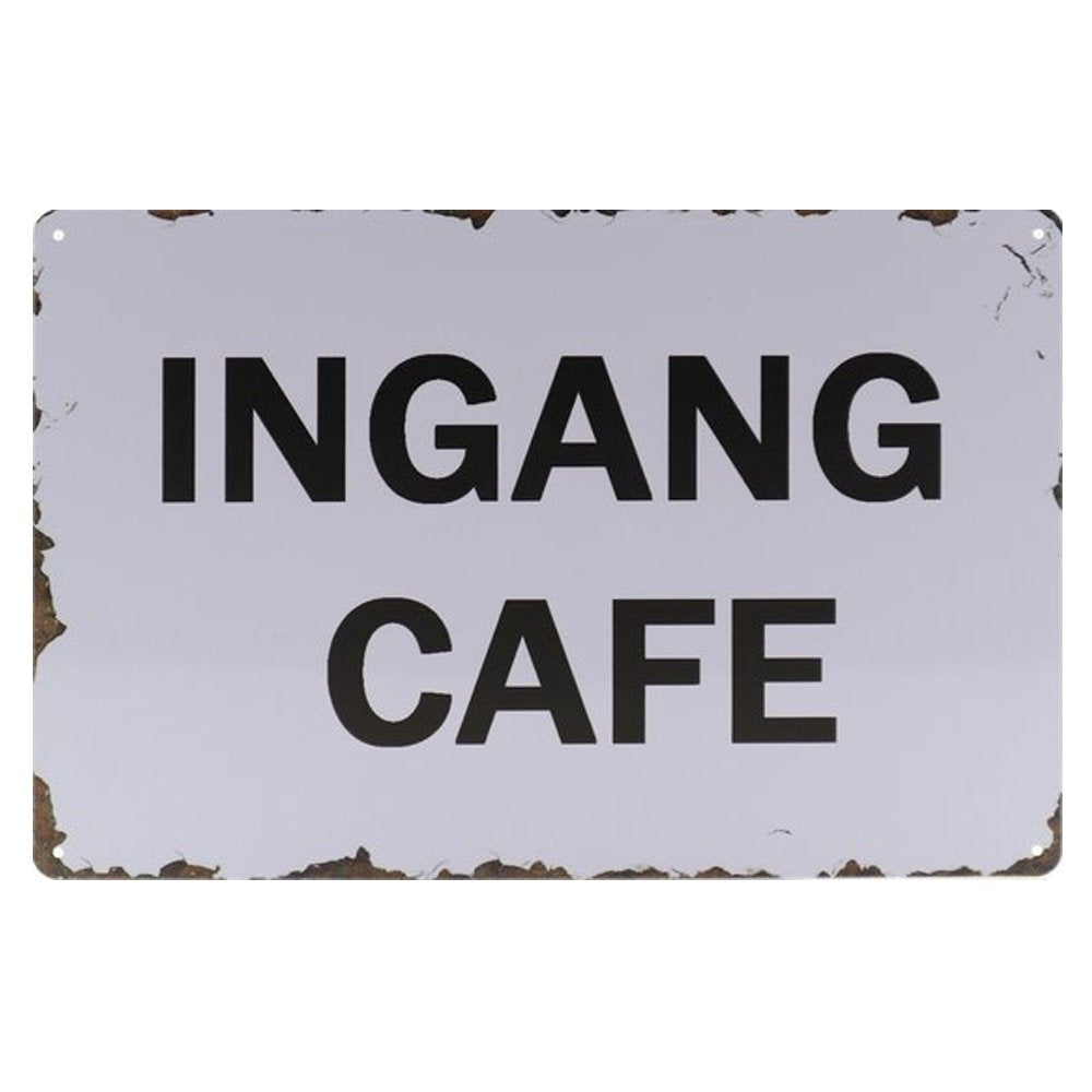 Ingang Café Retro Wandbord 20x30