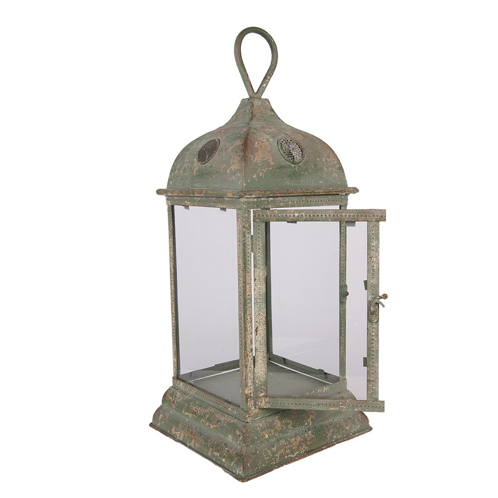 Lantaarn 20x20x49 cm Groen Metaal