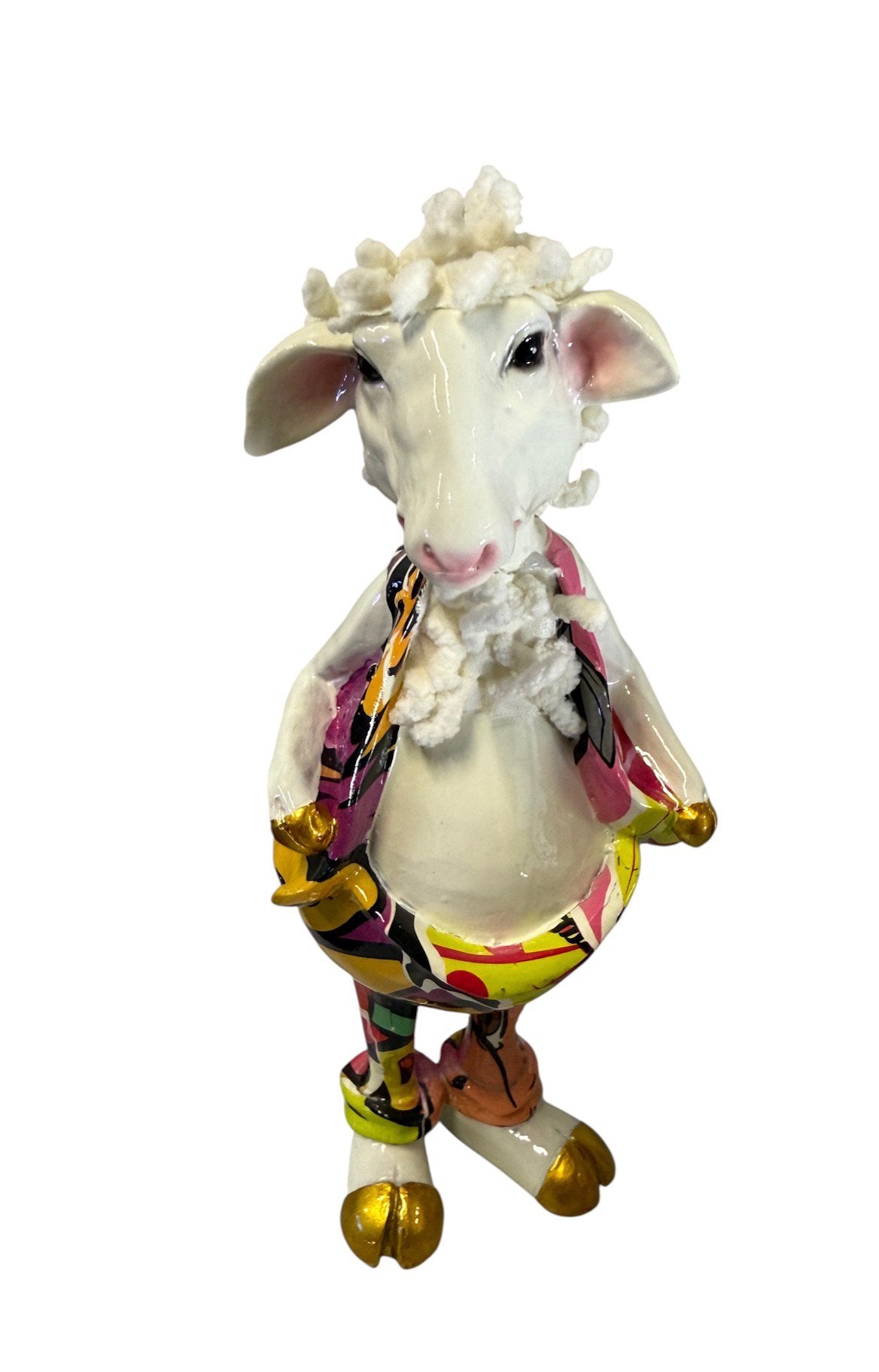 Polyresin schapen vader met pak