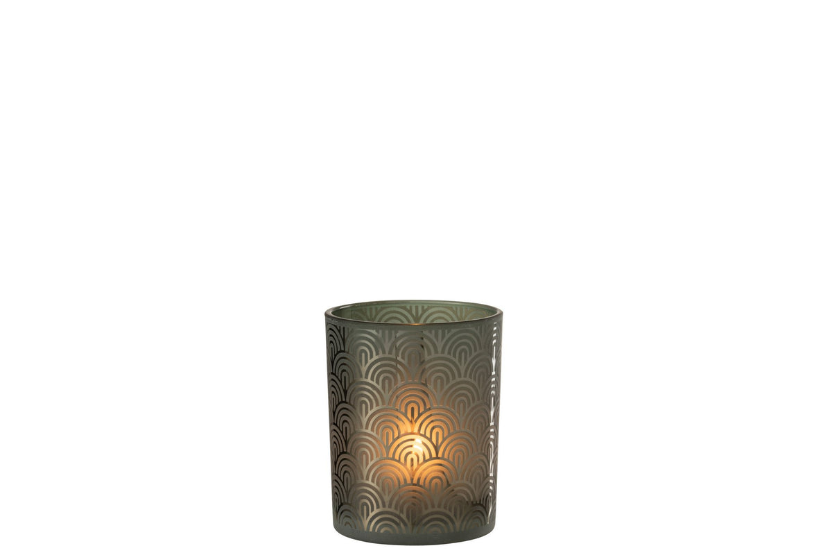 J-Line windlicht Boog - glas - groen - medium