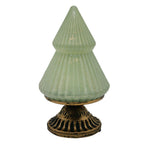 Kerstdecoratie met LED-verlichting Kerstboom Ø 10x18 cm Groen Glas