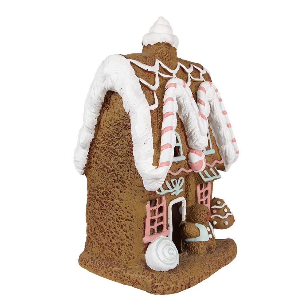 Gingerbread house met LED 39 cm Bruin Magnesium (MGO) Peperkoekhuisje