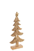 J-Line decoratie Kerstboom - hout - goud - large