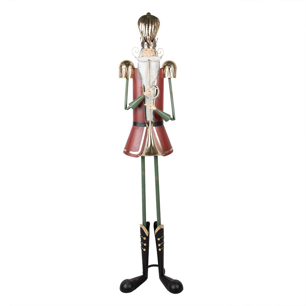 Kerstdecoratie Beeld Notenkraker 39x39x174 cm Rood Metaal
