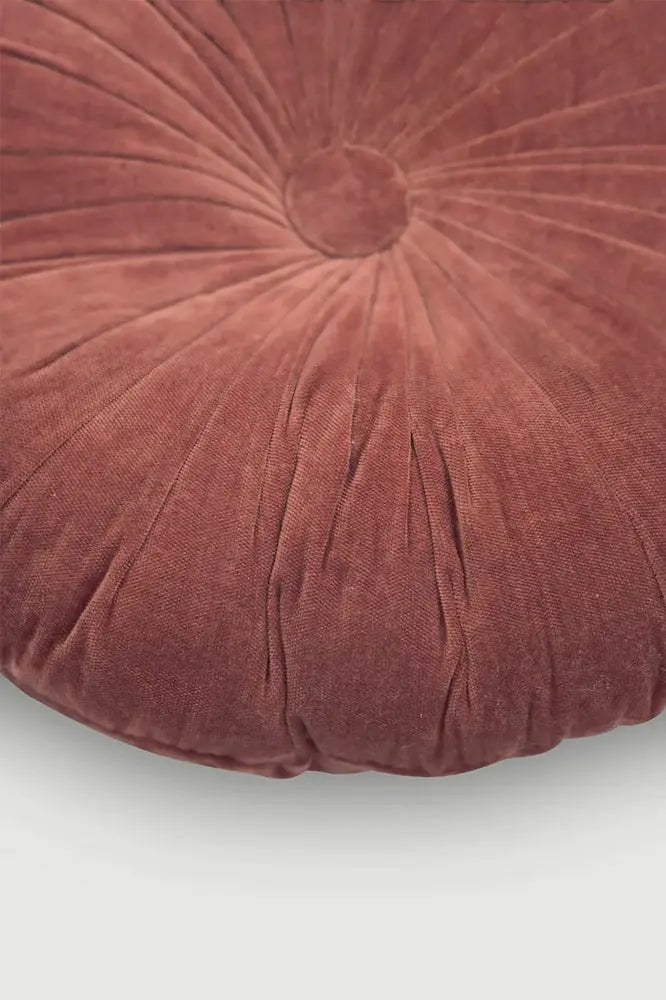 Kussen | Knuffel rabarber fluwelen rond kussen van Sanctuary Living