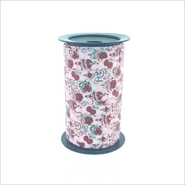 Krullint – tattoo – roze-rood - 10mm x 50m