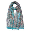 Sjaal Dames Print 50x160 cm Groen Synthetisch