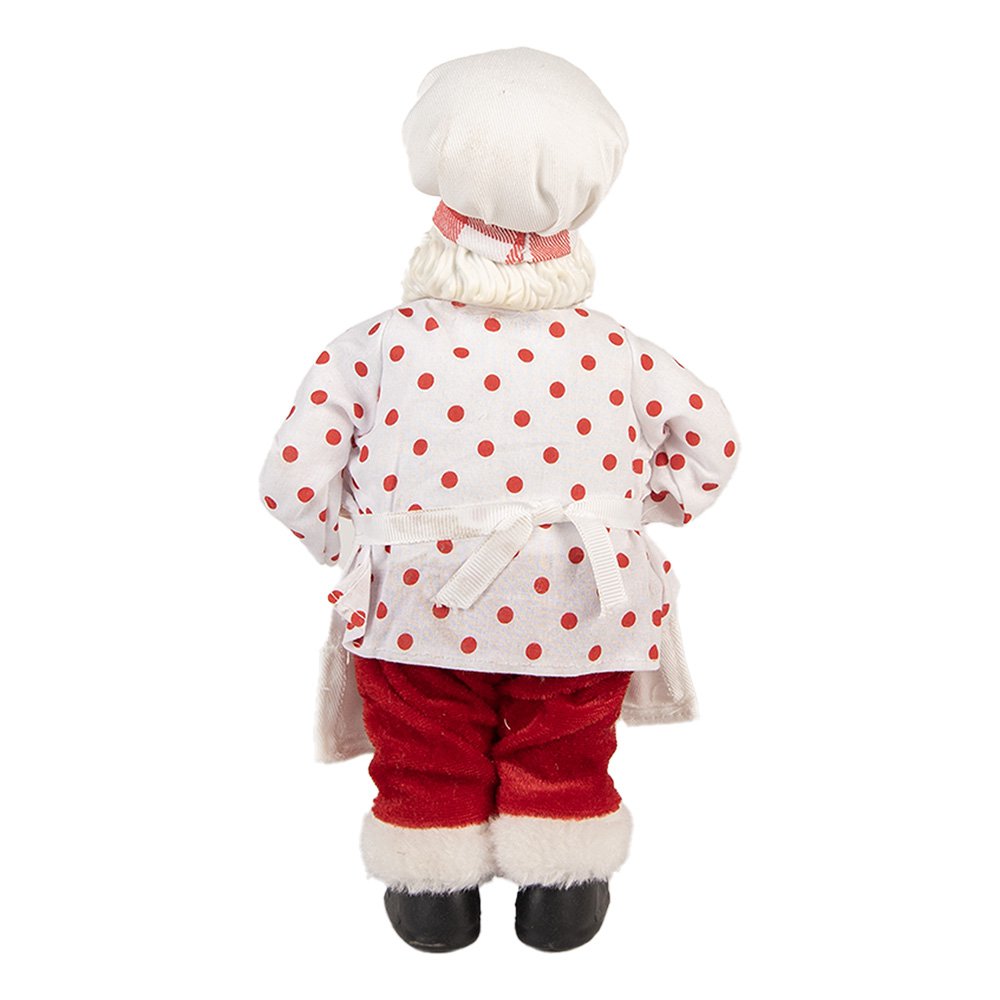 Kerstdecoratie Beld Kerstman 13x10x28 cm Wit Textiel