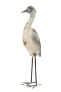 J-Line decoratie Vogel Antiek - polyresin - blauw/wit - L
