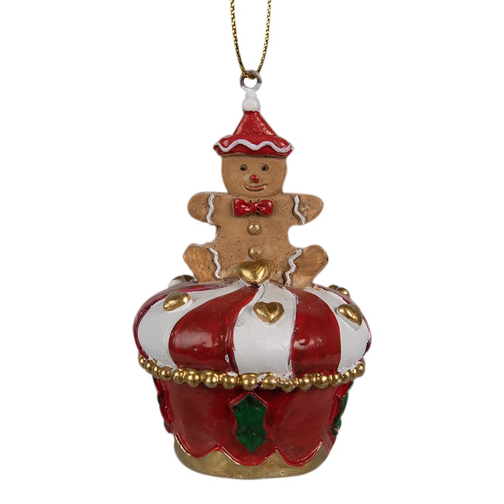 Kersthanger Gingerbread man Ø 5x8 cm Rood Polyresin Kerstboomversiering