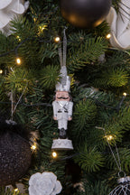 Beeld Notenkraker 13 cm Wit Kunststof Kerstdecoratie