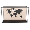Wandrek 46x10x28 cm Zwart Bruin MDF Wereldkaart Wandplank